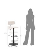 Tabouret de bar avec lift noir/blanc - 41x47.5x85-106.5 cm