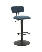 Tabouret de bar avec lift noir/bleu - 41x47.5x85-106.5 cm