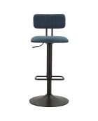 Tabouret de bar avec lift noir/bleu - 41x47.5x85-106.5 cm