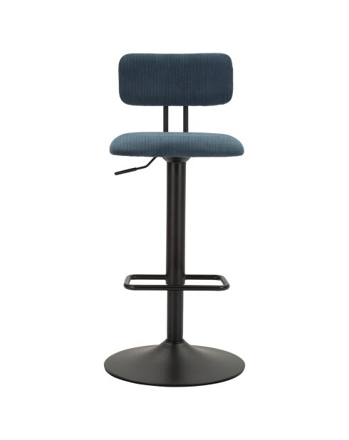 Tabouret de bar avec lift noir/bleu - 41x47.5x85-106.5 cm
