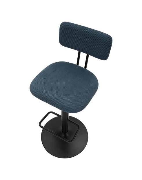 Tabouret de bar avec lift noir/bleu - 41x47.5x85-106.5 cm