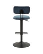 Tabouret de bar avec lift noir/bleu - 41x47.5x85-106.5 cm