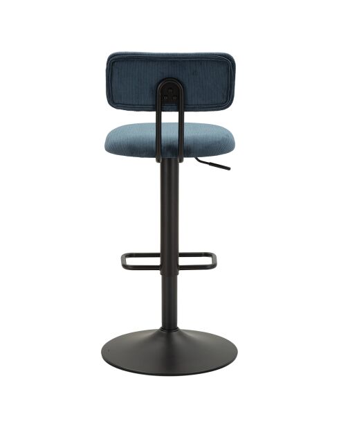 Tabouret de bar avec lift noir/bleu - 41x47.5x85-106.5 cm