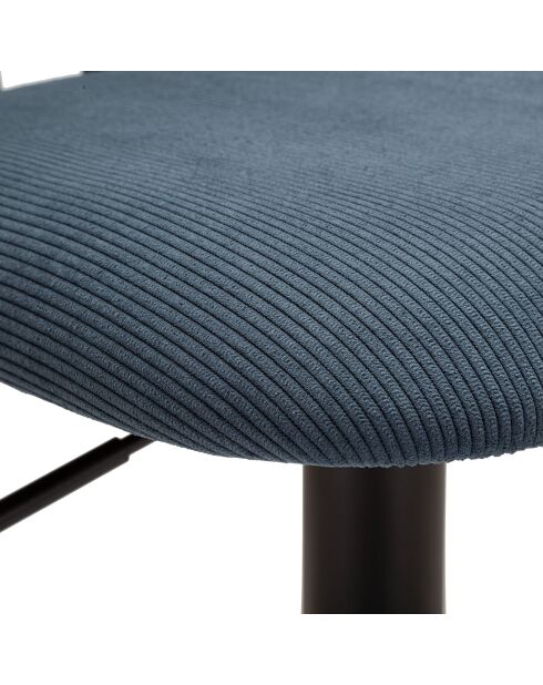 Tabouret de bar avec lift noir/bleu - 41x47.5x85-106.5 cm