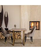 Table à manger ankara brun/doré - 80x80x76 cm