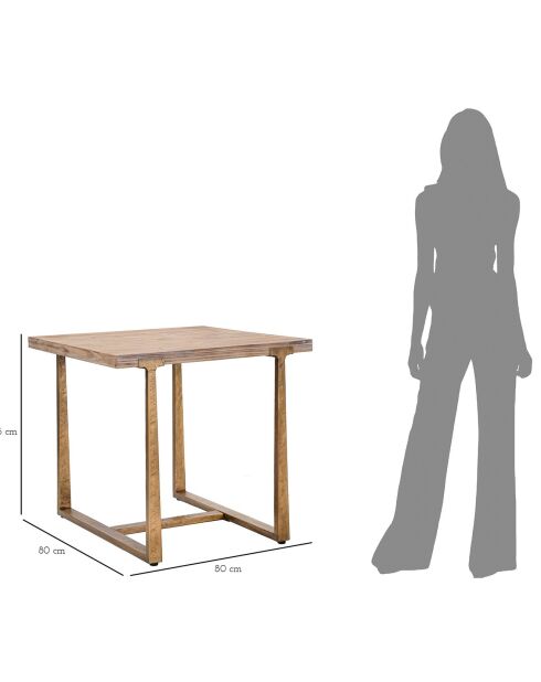 Table à manger ankara brun/doré - 80x80x76 cm