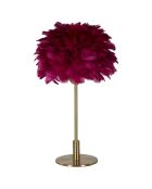 Lampe de table boule plume doré/bordeaux - Ø 30x50  cm