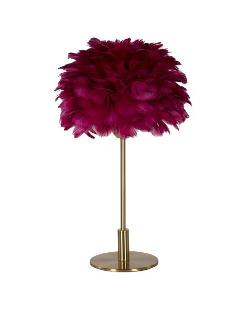 Lampe de table boule plume doré/bordeaux - Ø 30x50  cm
