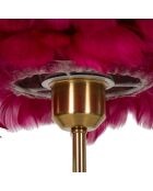 Lampe de table boule plume doré/bordeaux - Ø 30x50  cm