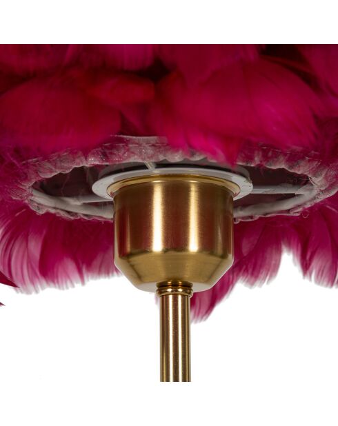 Lampe de table boule plume doré/bordeaux - Ø 30x50  cm