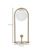 Lampe à poser glamy arc a doré/blanc - Ø 21x47 cm