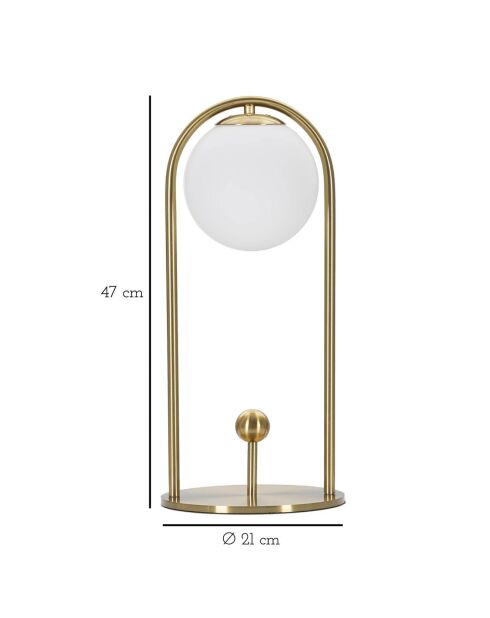 Glamy arc tafellamp goud/wit - Ø 21x47 cm