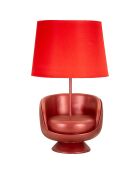 Lampe à poser midcentury rouge - Ø 26x43 cm