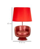 Lampe à poser midcentury rouge - Ø 26x43 cm
