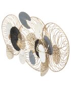 Décoration murale en fer luxy multicolore - 124.5x9.5x55 cm