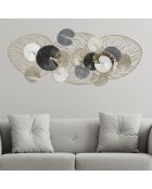 Décoration murale en fer luxy multicolore - 124.5x9.5x55 cm