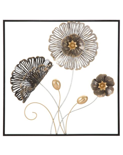 Decoración de pared de hierro cuadrada multicolor - 50x5,5x50 cm