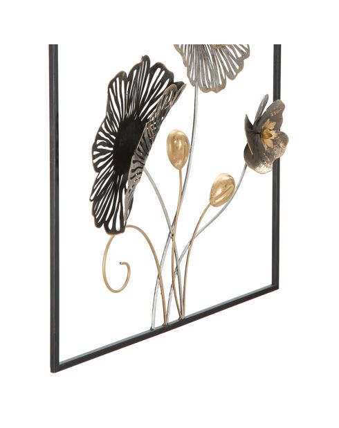 Decoración de pared de hierro cuadrada multicolor - 50x5,5x50 cm