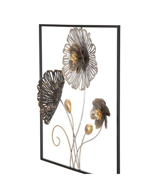 Decoración de pared de hierro cuadrada multicolor - 50x5,5x50 cm