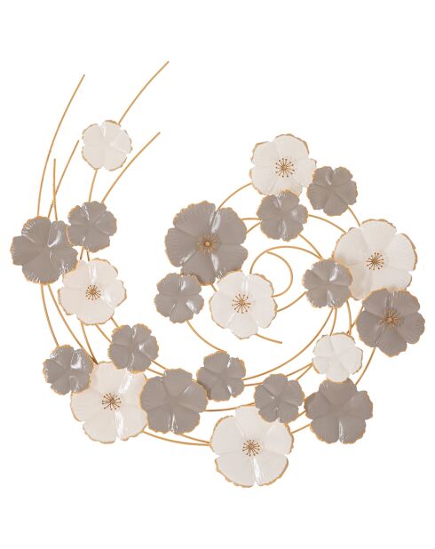 Decoración de pared de hierro laminado multicolor - 63,5 x 5 x 67,9 cm