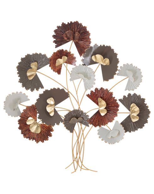 Reddy mehrfarbige Wanddekoration aus Eisen - 78x8x80 cm