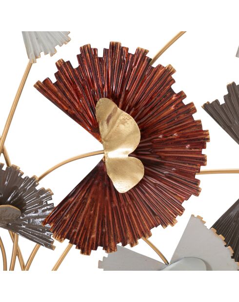 Reddy mehrfarbige Wanddekoration aus Eisen - 78x8x80 cm