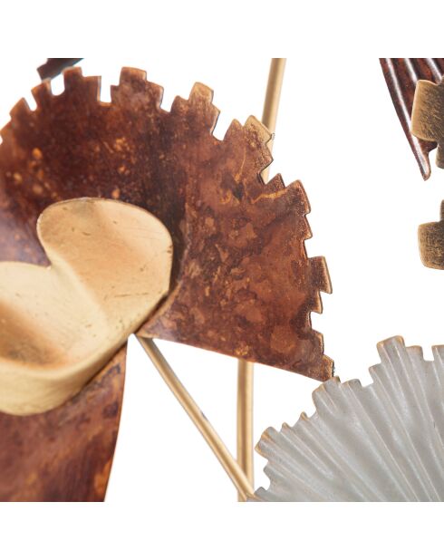 Reddy mehrfarbige Wanddekoration aus Eisen - 78x8x80 cm