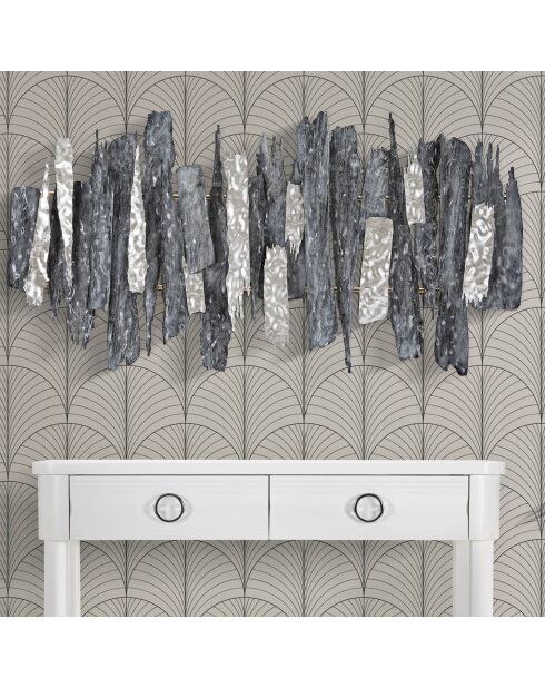 Panneau mural en fer sculpt multicolore - 122.6x6.4x62.9 cm