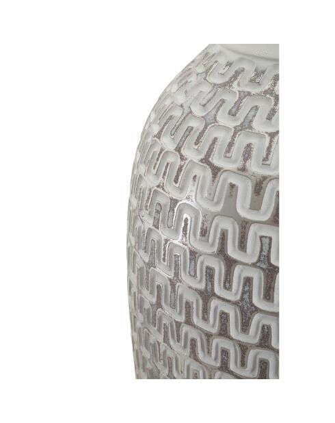 Goud/witte golfvaas - Ø 21x43 cm