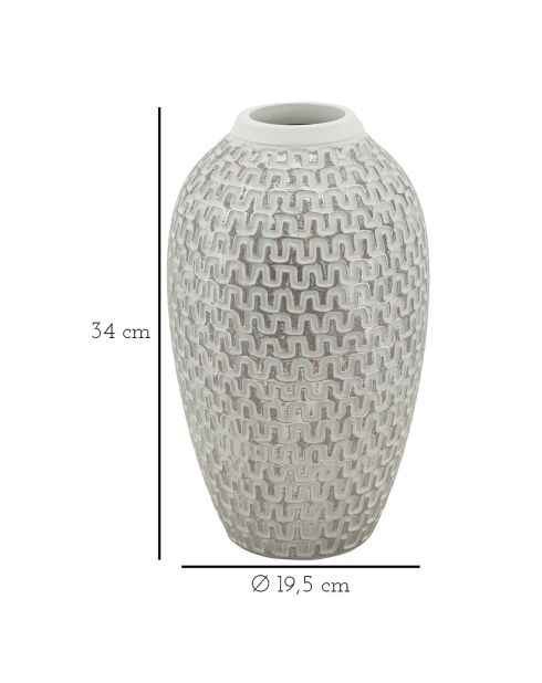 Vase vague doré/blanc - Ø 19.5x34 cm