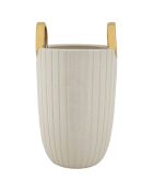Vase en ceramique shopping blanc/doré - Ø 18x25 cm