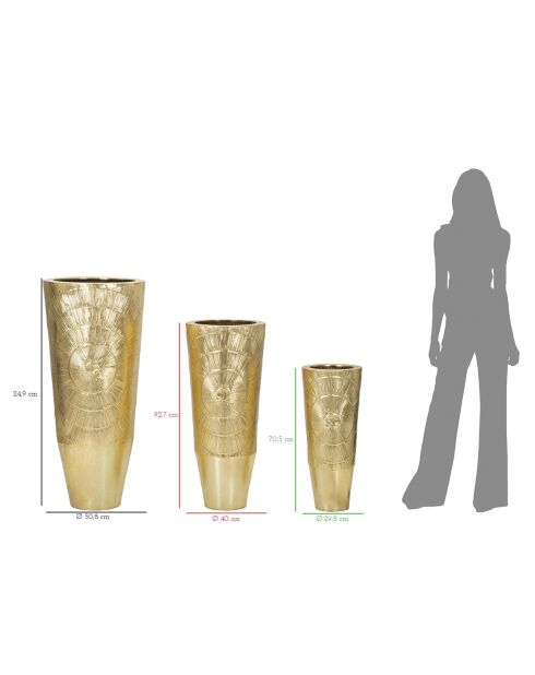 3 vasi dorati dorati