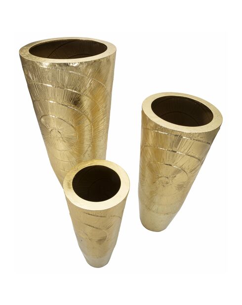 3 vasi dorati dorati