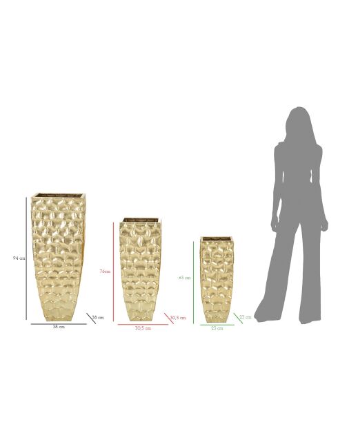 3 Vases glody dorés