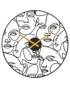 Horloge murale faces noire - Ø50x3.5 cm