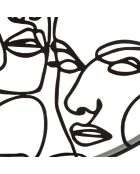 Horloge murale faces noire - Ø50x3.5 cm
