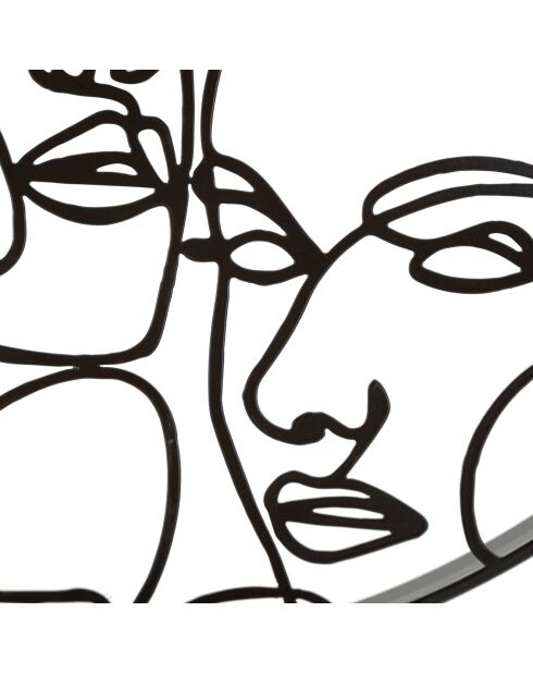 Horloge murale faces noire - Ø50x3.5 cm