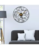 Horloge murale faces noire - Ø50x3.5 cm