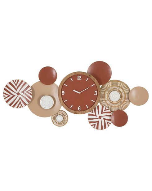 Horloge murale etnic multicolore - Ø50x3.5 cm