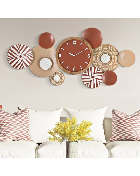 Mehrfarbige Wanduhr Etnic - Ø50x3,5 cm