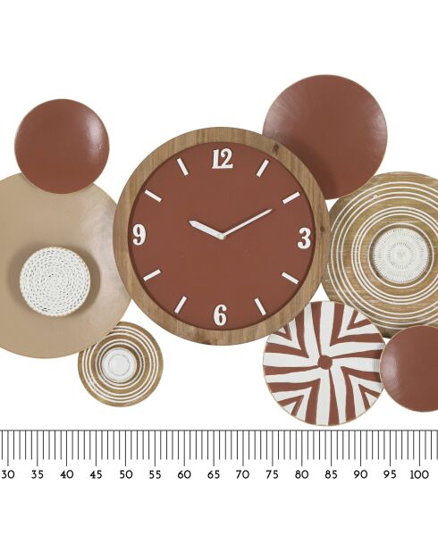 Horloge murale etnic multicolore - Ø50x3.5 cm