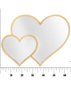 Miroir murale glam double heart dorée - 127.6x7.6x61 cm