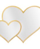 Miroir murale glam double heart dorée - 127.6x7.6x61 cm
