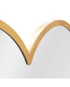 Miroir murale glam double heart dorée - 127.6x7.6x61 cm