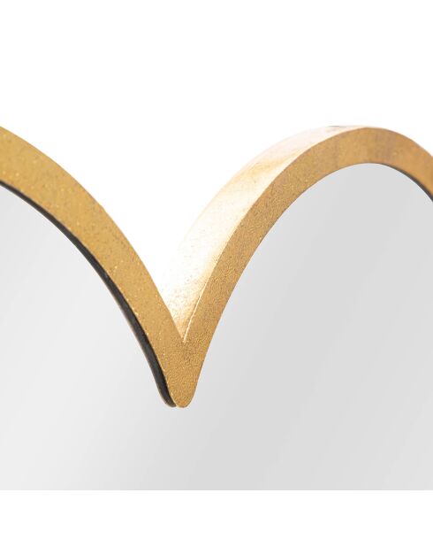 Miroir murale glam double heart dorée - 127.6x7.6x61 cm