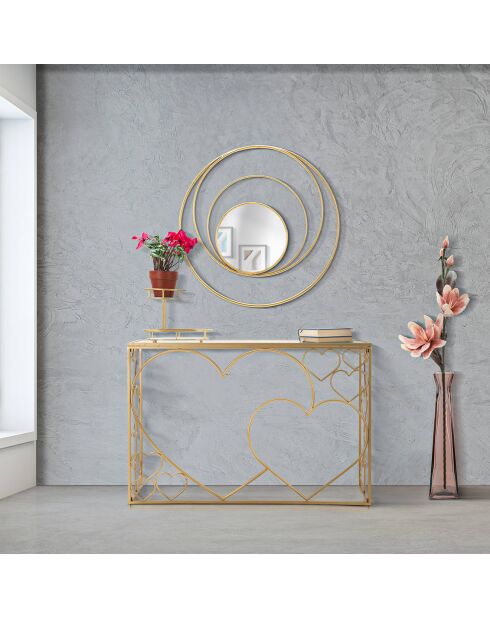 Miroir mural arc glam doré - Ø 80x3.5 cm