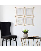 Miroir mural jalo doré - 68x3.5x68 cm
