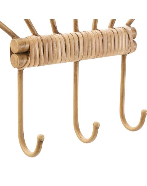 Gancho de pared Panama 3 ganchos marrón - 37,5 x 5 x 32,5 cm