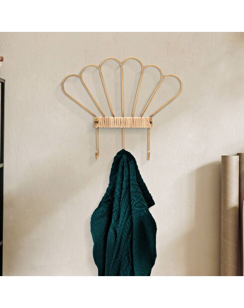 Gancho de pared Panama 3 ganchos marrón - 37,5 x 5 x 32,5 cm