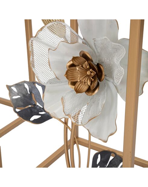 2 Tables en metal flower multicolores